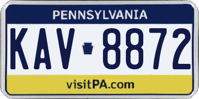 PA license plate KAV8872