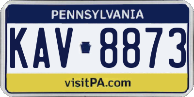 PA license plate KAV8873