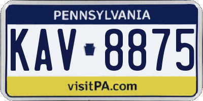 PA license plate KAV8875
