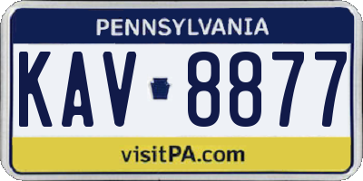 PA license plate KAV8877