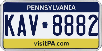 PA license plate KAV8882