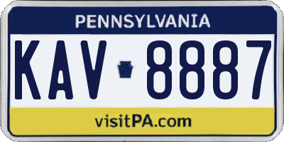 PA license plate KAV8887