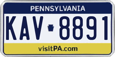 PA license plate KAV8891