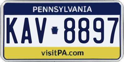 PA license plate KAV8897