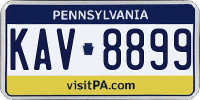 PA license plate KAV8899