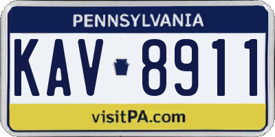 PA license plate KAV8911