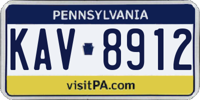 PA license plate KAV8912
