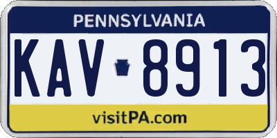 PA license plate KAV8913
