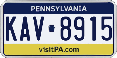 PA license plate KAV8915
