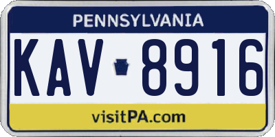 PA license plate KAV8916