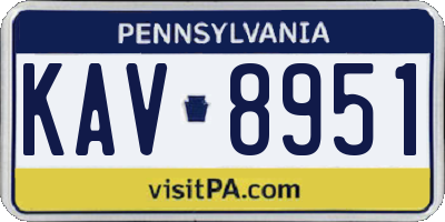 PA license plate KAV8951