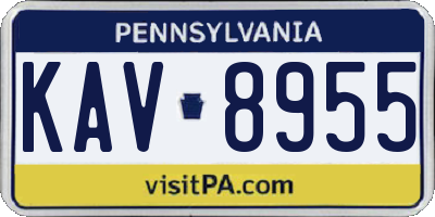 PA license plate KAV8955