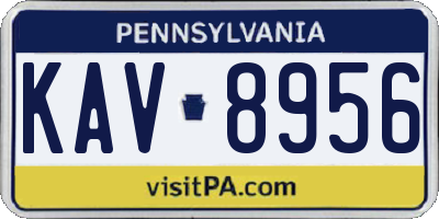 PA license plate KAV8956