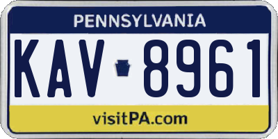 PA license plate KAV8961