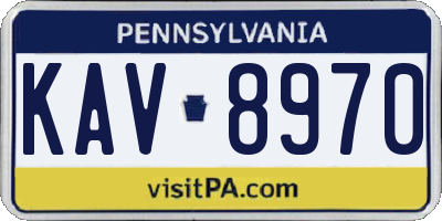 PA license plate KAV8970