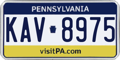 PA license plate KAV8975