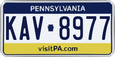 PA license plate KAV8977