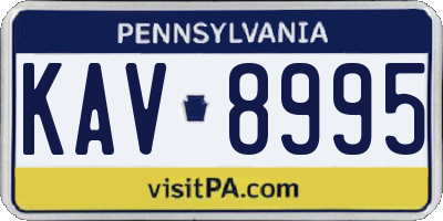 PA license plate KAV8995