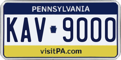 PA license plate KAV9000