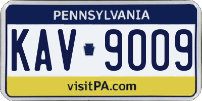 PA license plate KAV9009