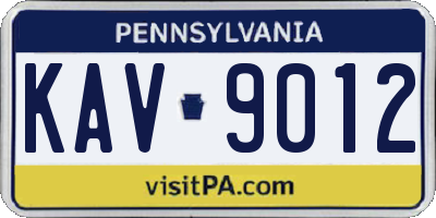 PA license plate KAV9012