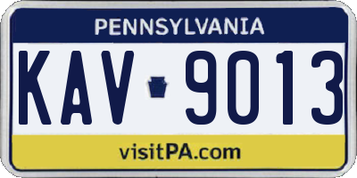 PA license plate KAV9013