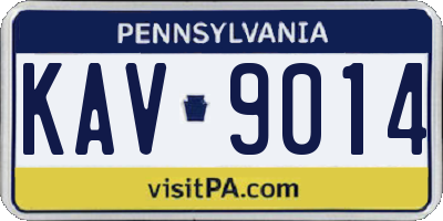 PA license plate KAV9014