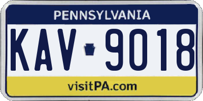 PA license plate KAV9018