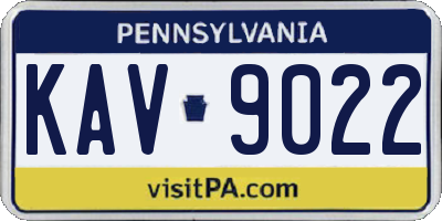 PA license plate KAV9022