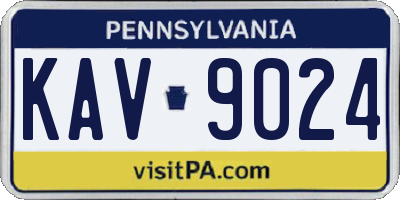 PA license plate KAV9024