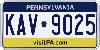 PA license plate KAV9025