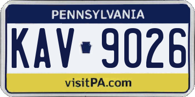 PA license plate KAV9026