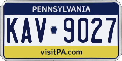 PA license plate KAV9027