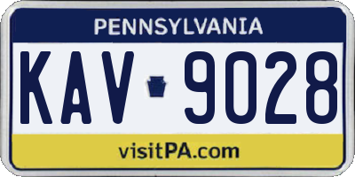 PA license plate KAV9028