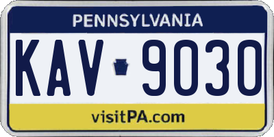 PA license plate KAV9030