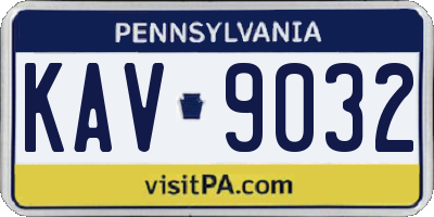 PA license plate KAV9032