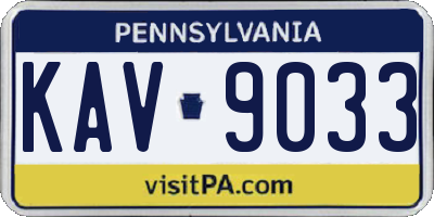 PA license plate KAV9033
