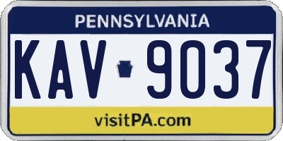 PA license plate KAV9037
