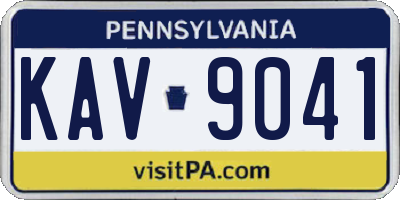 PA license plate KAV9041