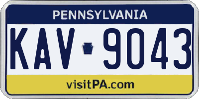 PA license plate KAV9043
