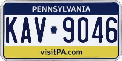 PA license plate KAV9046
