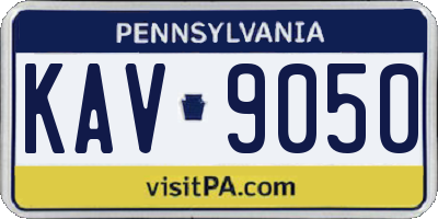 PA license plate KAV9050