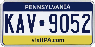 PA license plate KAV9052