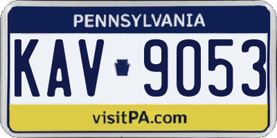 PA license plate KAV9053