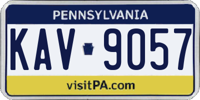 PA license plate KAV9057