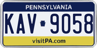 PA license plate KAV9058