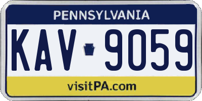 PA license plate KAV9059