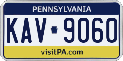 PA license plate KAV9060