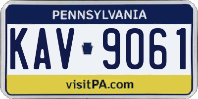 PA license plate KAV9061