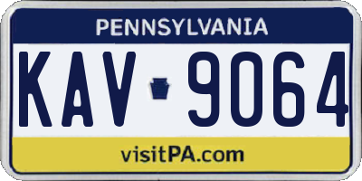 PA license plate KAV9064